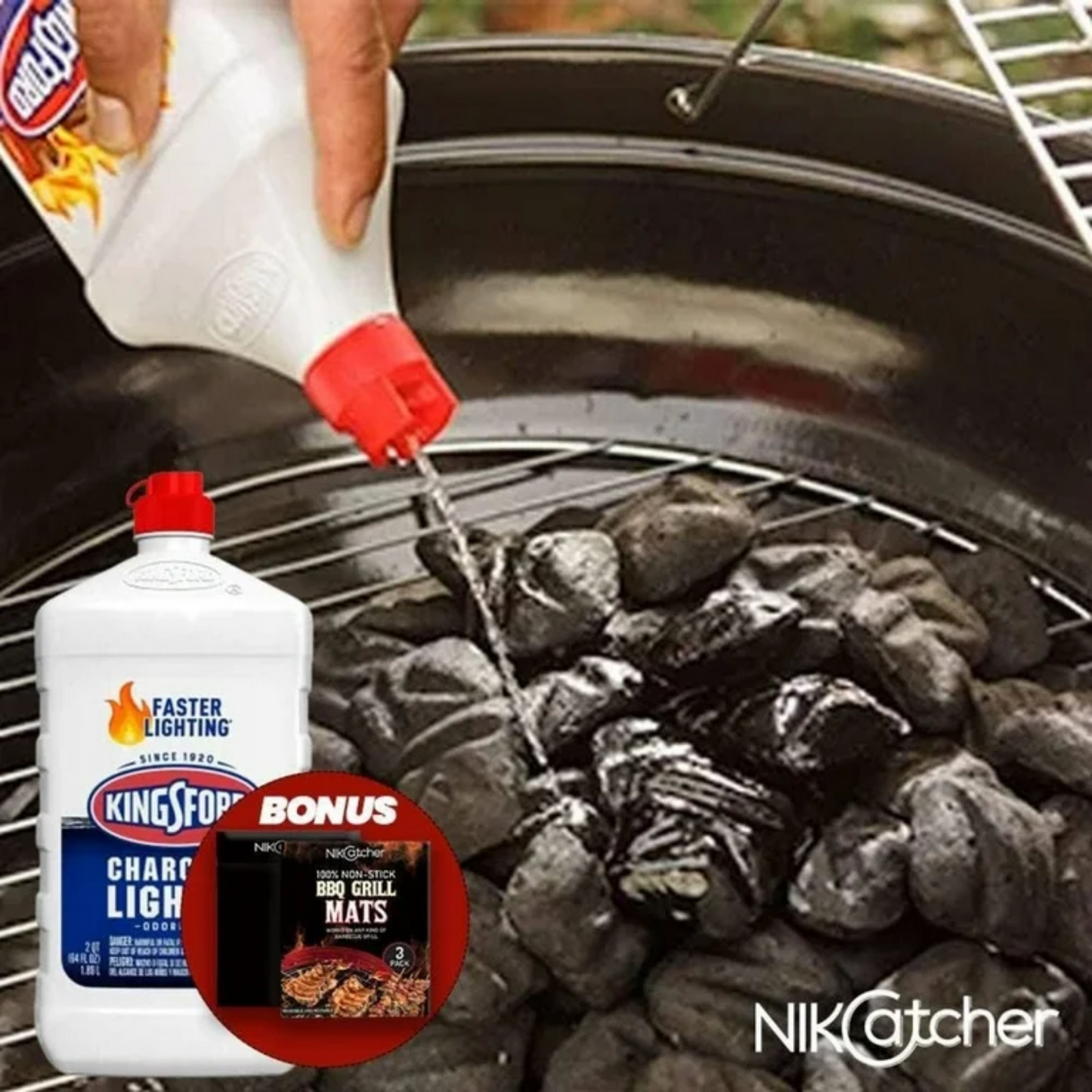 Kingsford Odorless Charcoal Lighter Fluid – 64 oz. for Quick & Easy BBQ Grilling