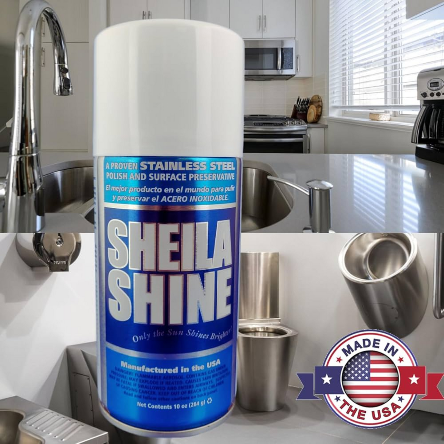 Sheila Shine Stainless Steel Polish - Oil-Based, 10 oz.