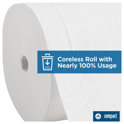 Georgia Pacific Compact Premium Embossed Coreless 2-Ply Toilet Paper – 750 Sheets per Roll, 36 Rolls per Case