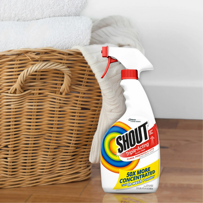 Shout Active Enzyme Laundry Stain Remover Prewash Spray, 22 oz – Advanced Enzyme Formula for Tough Stains