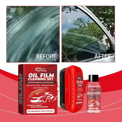 Ray Hong Car Windshield Oil Film Cleaner – Glass Cleaning Board & Wipe Brush for Removing Oil Film, Smudges, and Road Grime