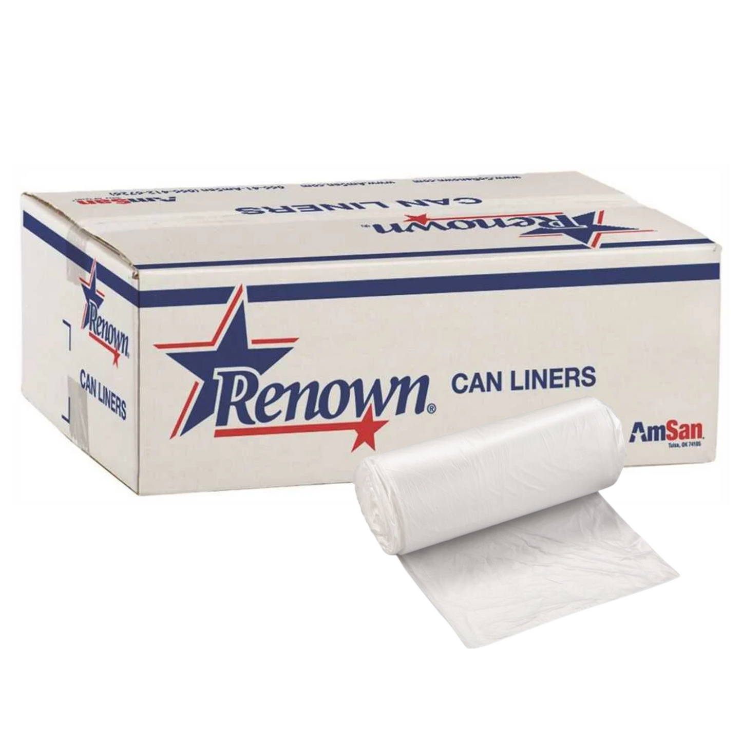 Renown Fits 12-16 Gal. 0.45 mil 24 in. x 32 in. White Can Liner (50 Per Roll, 10 Rolls Per Case)