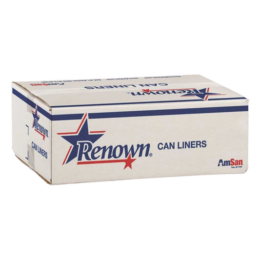 Renown 45 Gal. 22 mic 40 in. x 48 in. Natural Can Liner (25 per Roll, 6 Rolls per Case)