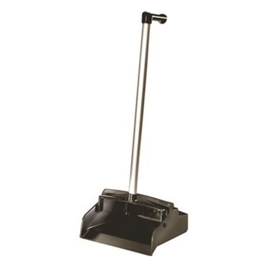 Renown 12-Inch Black Upright Lobby Dust Pan with Ergonomic L-Grip